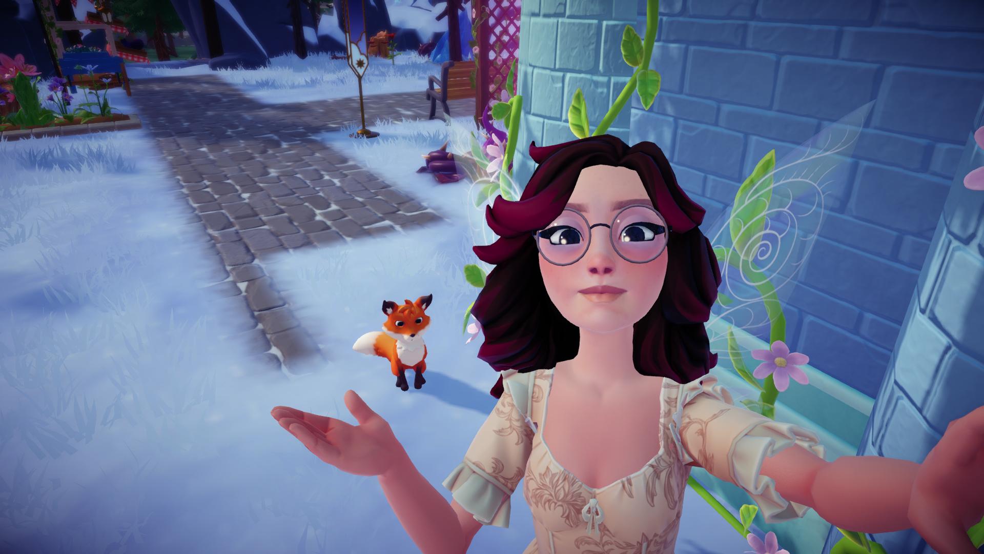 A Fox in the Frosted Heights in Disney Dreamlight Valley 