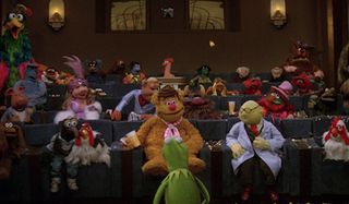 The Muppet Movie Kermit hosts a screening for his friends