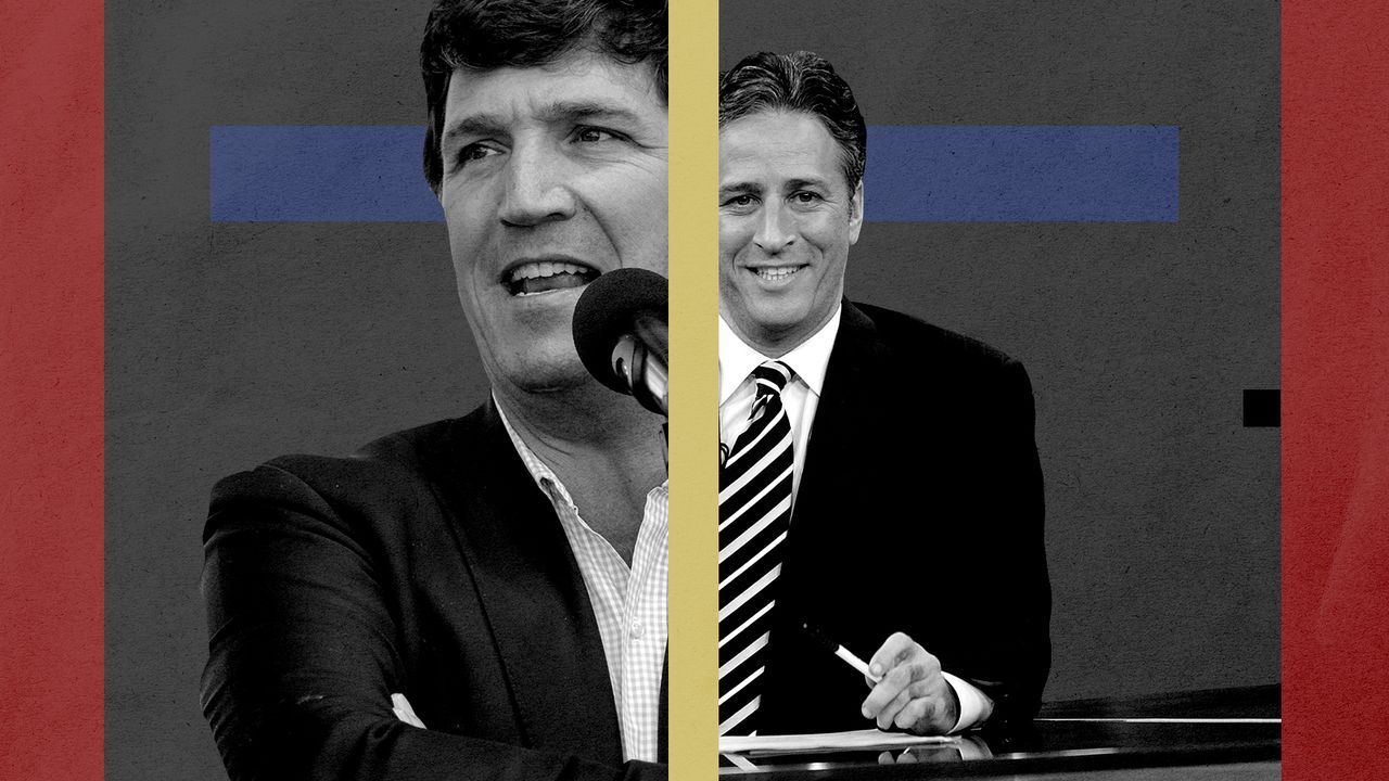 Tucker Carlson and Jon Stewart.