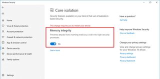 Enable Memory Integrity on Windows 10