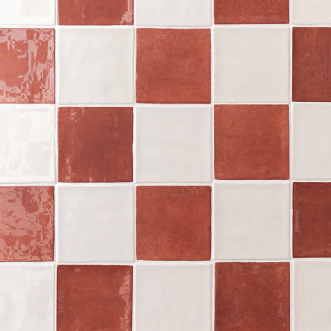 Farini Cinnamon Glazed Square Decorative Tiles
