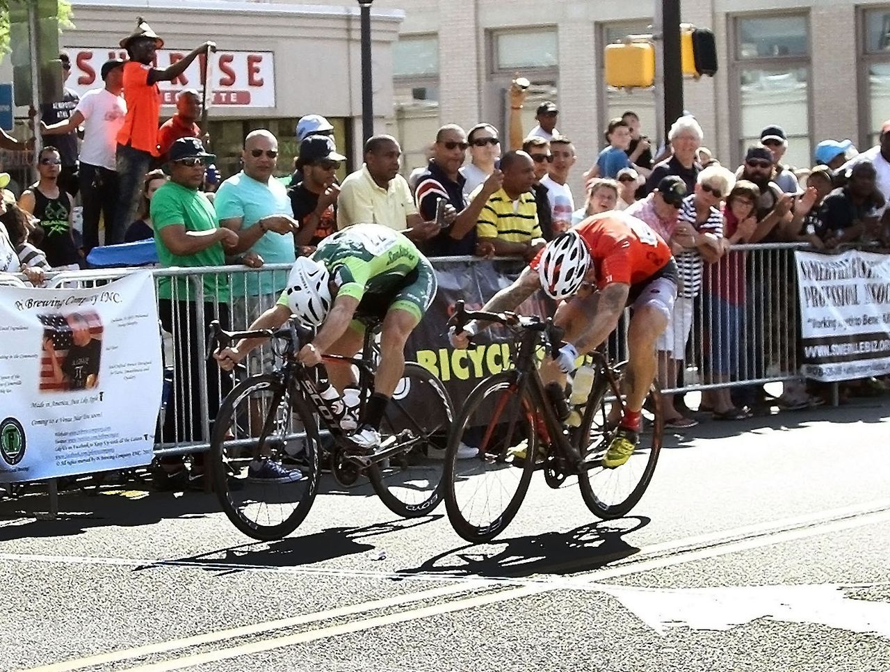 Photo Finish! Andrew Dahlheim (Canyon Bicycles-Shimano) takes the win away from Adam Myerson (Astellas Cycling) right at the line.
