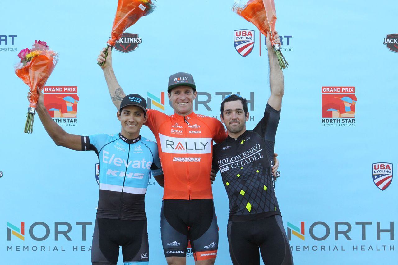 The stage 3 podium at North Star Grand Prix