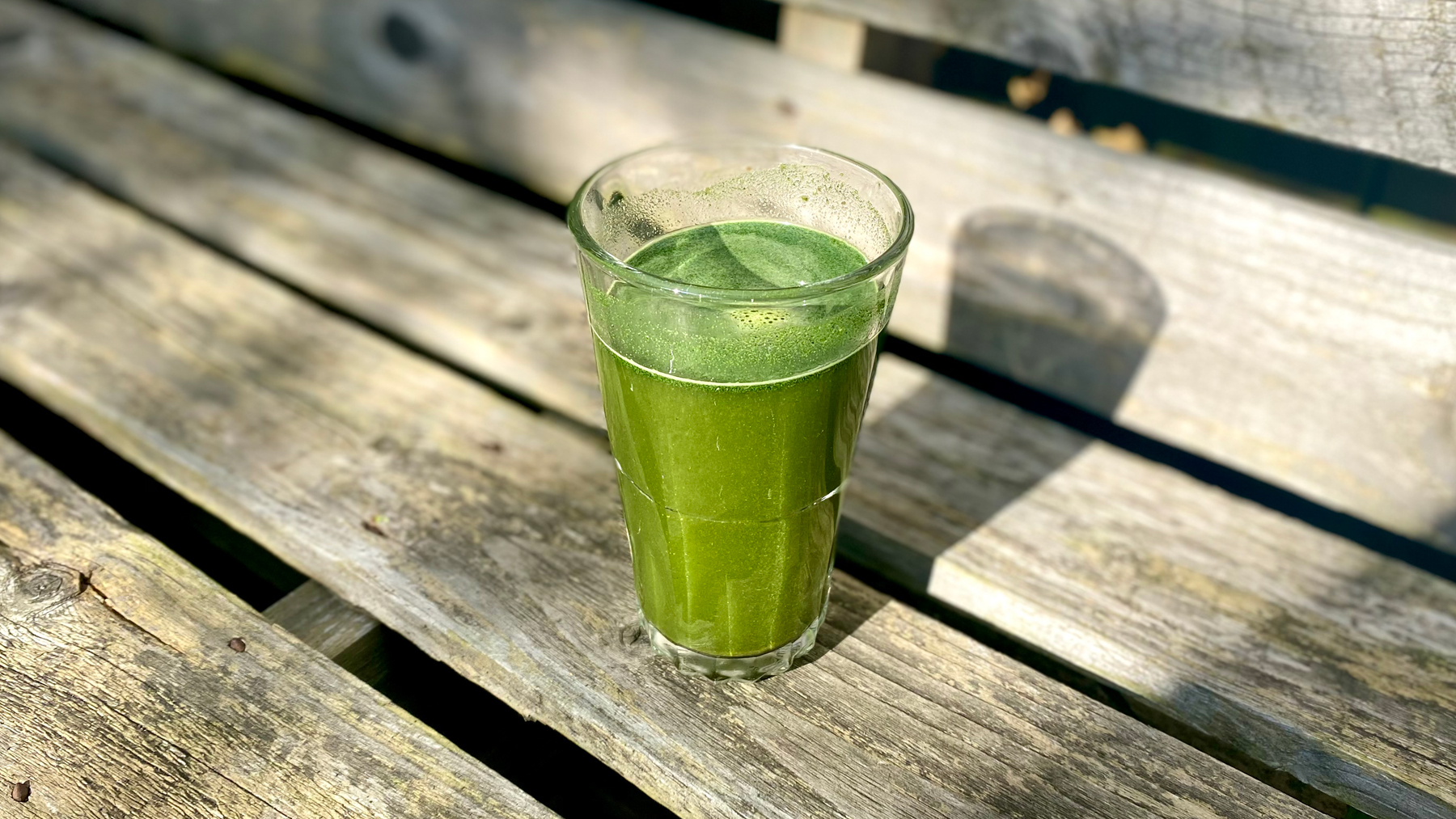 A photo of a greens powder drink
