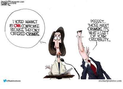 Political cartoon U.S. Congress budget deal Nancy Pelosi