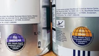 VOC labels on Dulux Trade paints