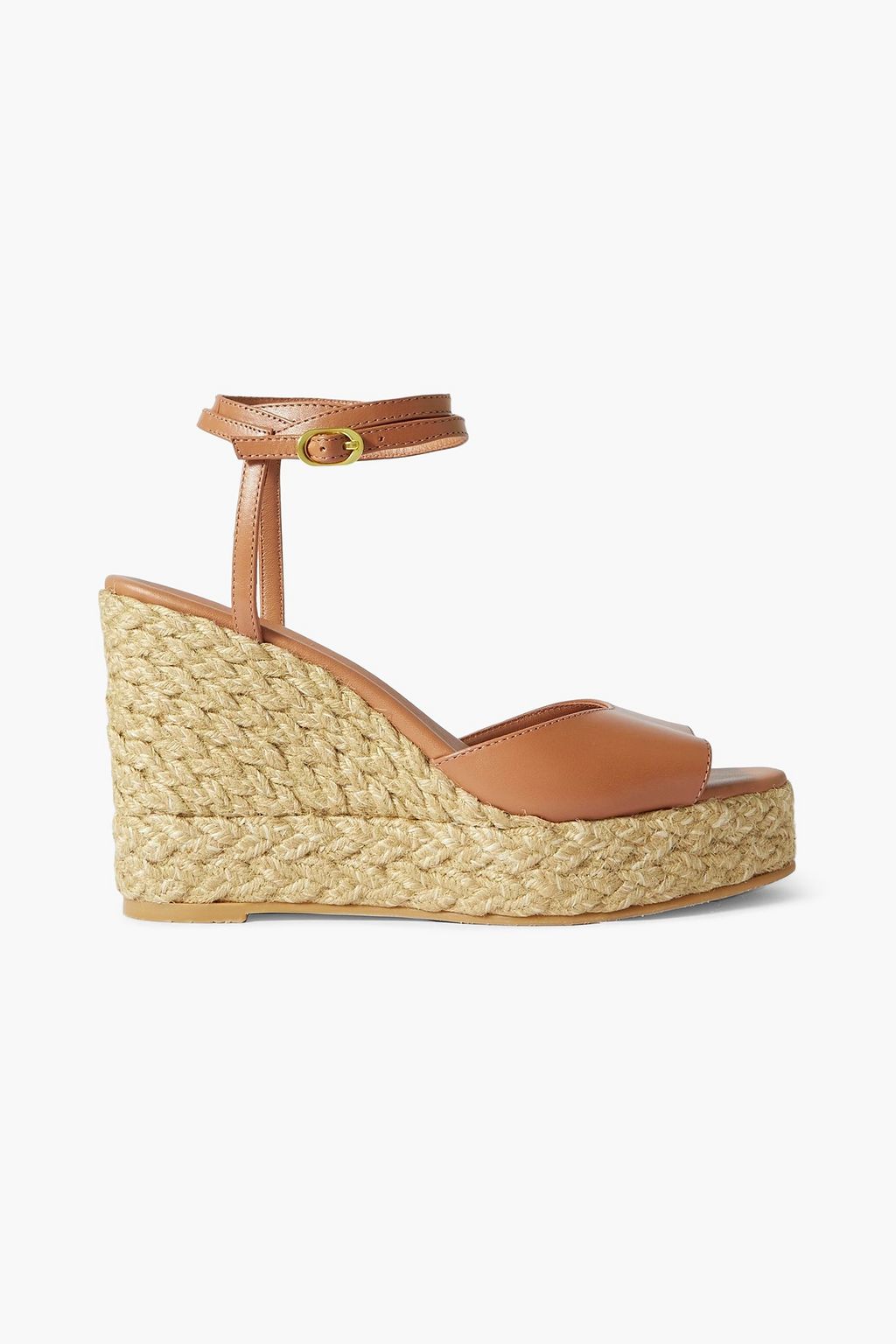 Leather Espadrille Wedge Sandals