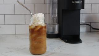 Cream soda latte made with the Keurig K-Supreme SMART coffee maker