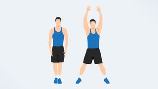 an illo of a man doing jumping jacks