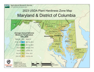 USDA Plant Hardiness Zone Map for Maryland