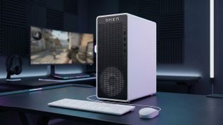 AI-Generated image of the HP Omen 16L gaming desktop PC visualized