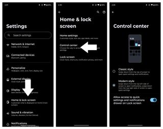 Motorola Razr Plus 2024 modern control center