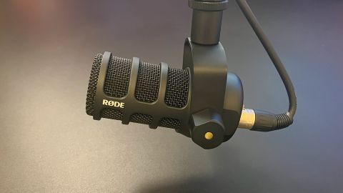 RODE PodMic USB connected with an XLR cable