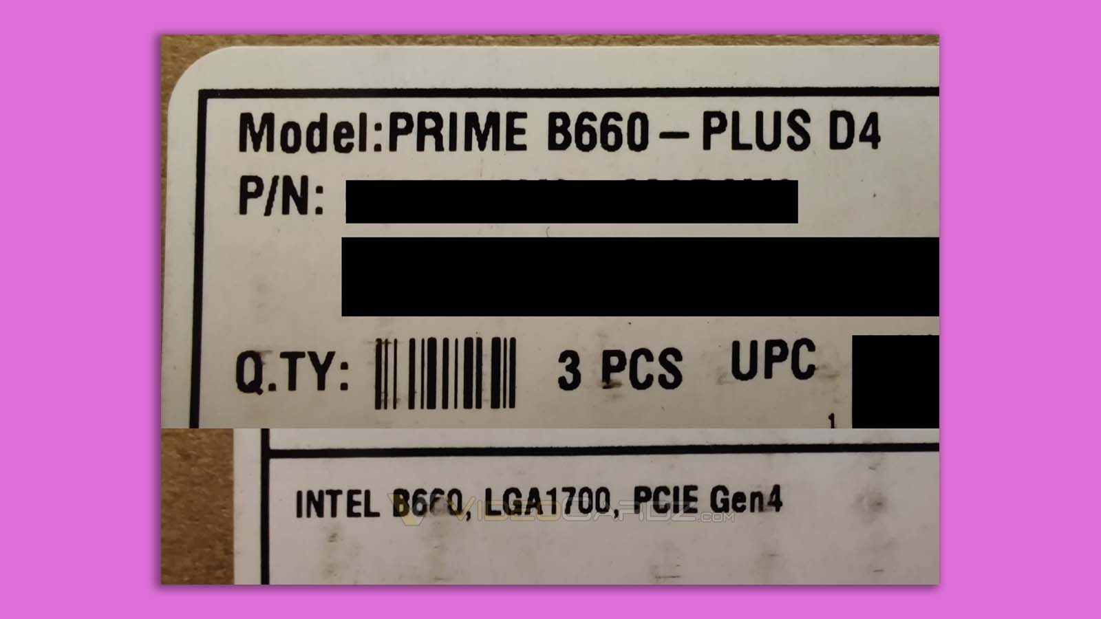 A label for an Asus Prime B660-Plus D4 motherboard showing PCIe Gen4 support