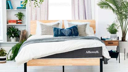 Allswell mattress in styled bedroom