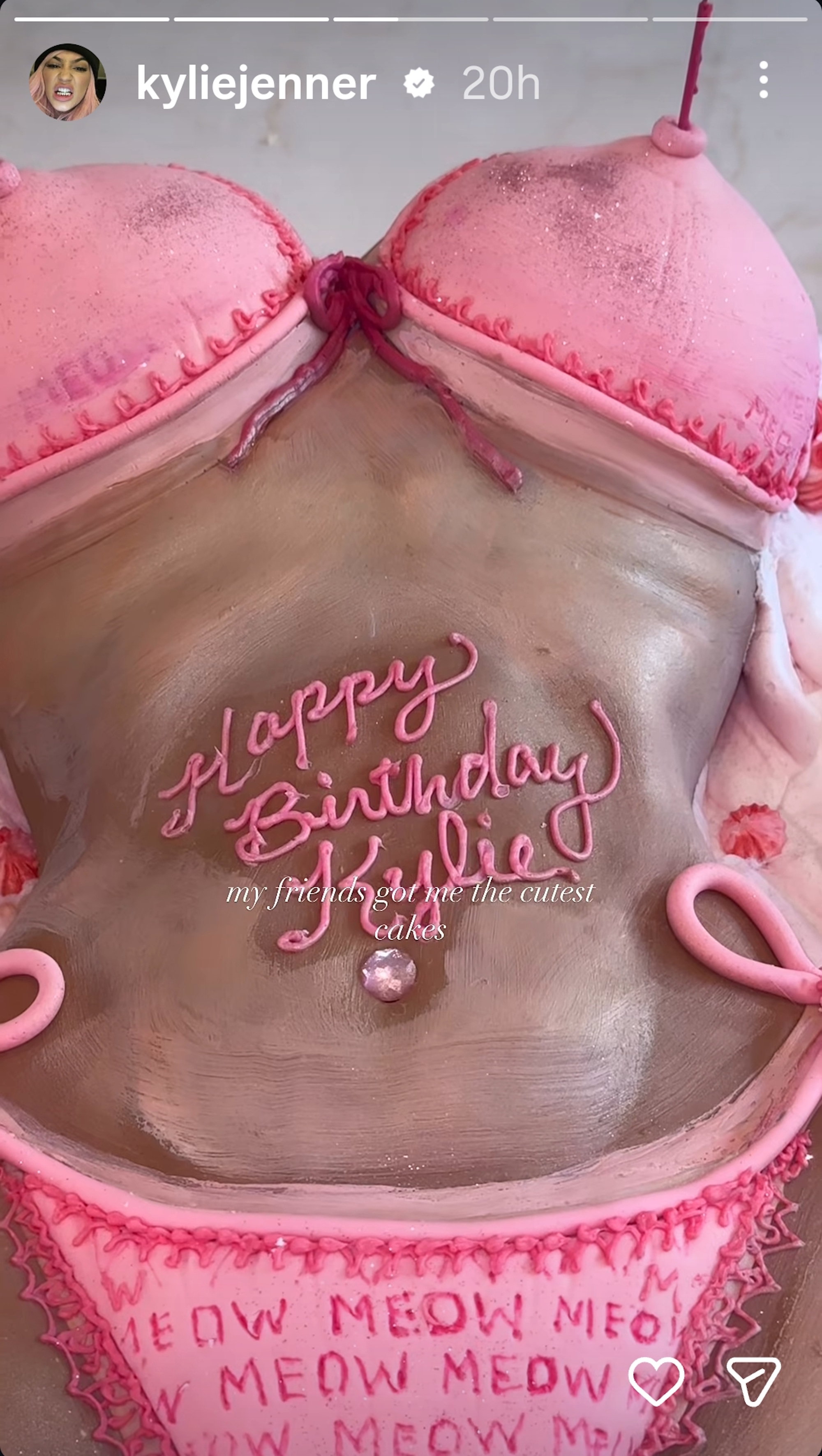 Kylie Jenner shows off several cakes for her 29th birthday celebration.