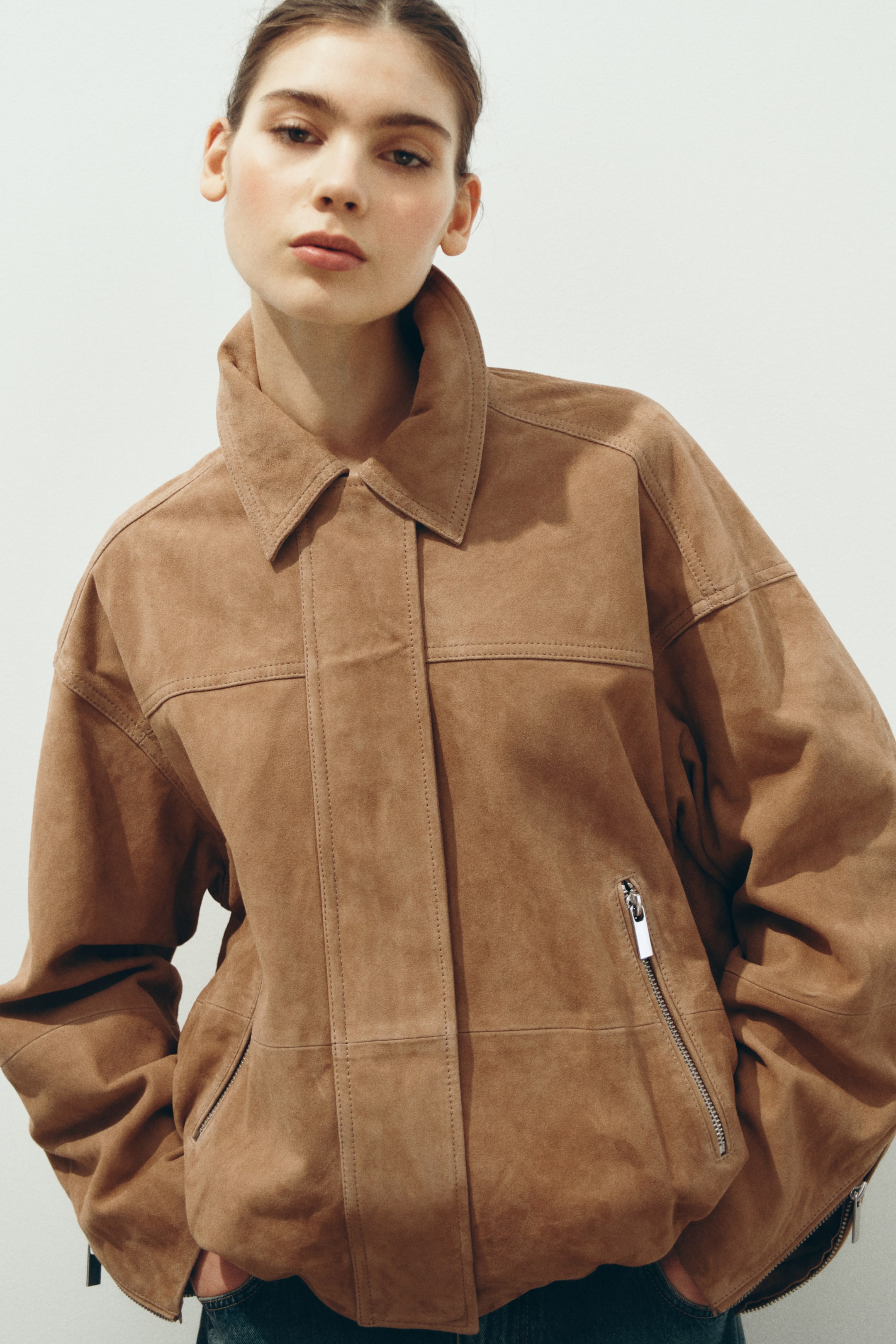 Suede Jacket - Dark Beige