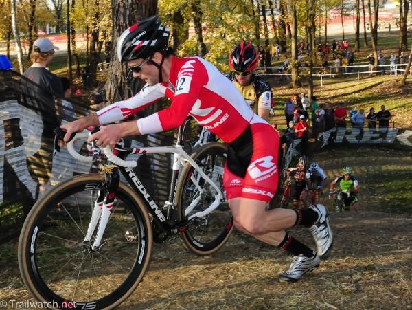 Justin Lindine (Redline) dangled just behind the leaders for much of the race