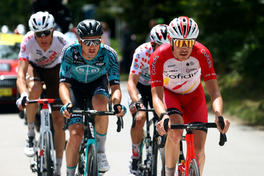 PONTIVY FRANCE JUNE 28 Jelle Wallays of Belgium and Team Cofidis in breakaway during the 108th Tour de France 2021 Stage 3 a 1829km stage from Lorient to Pontivy LeTour TDF2021 on June 28 2021 in Pontivy France Photo by Michael SteeleGetty Images