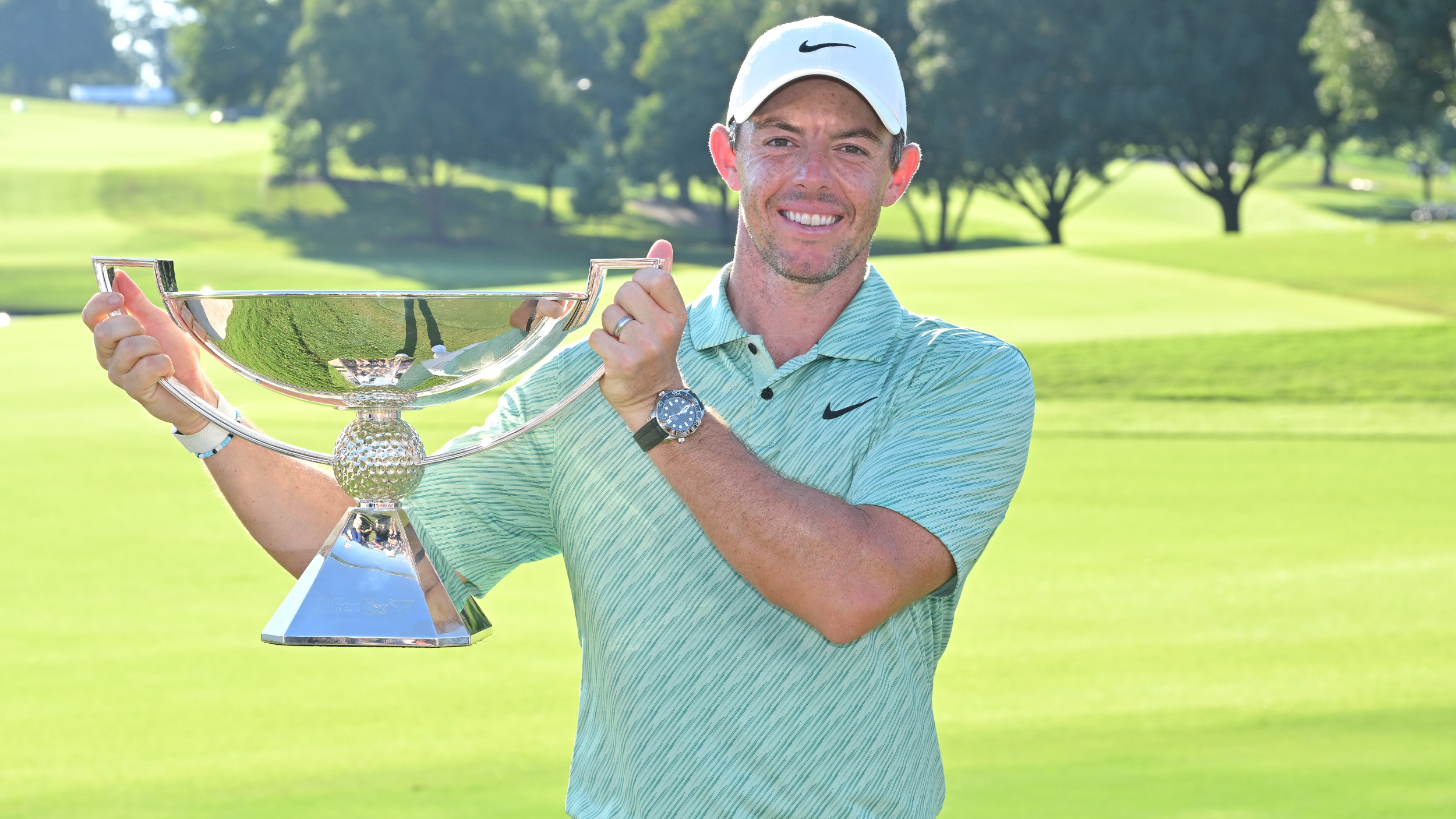 Rory McIlroy with the FedExCup trophy in 2022