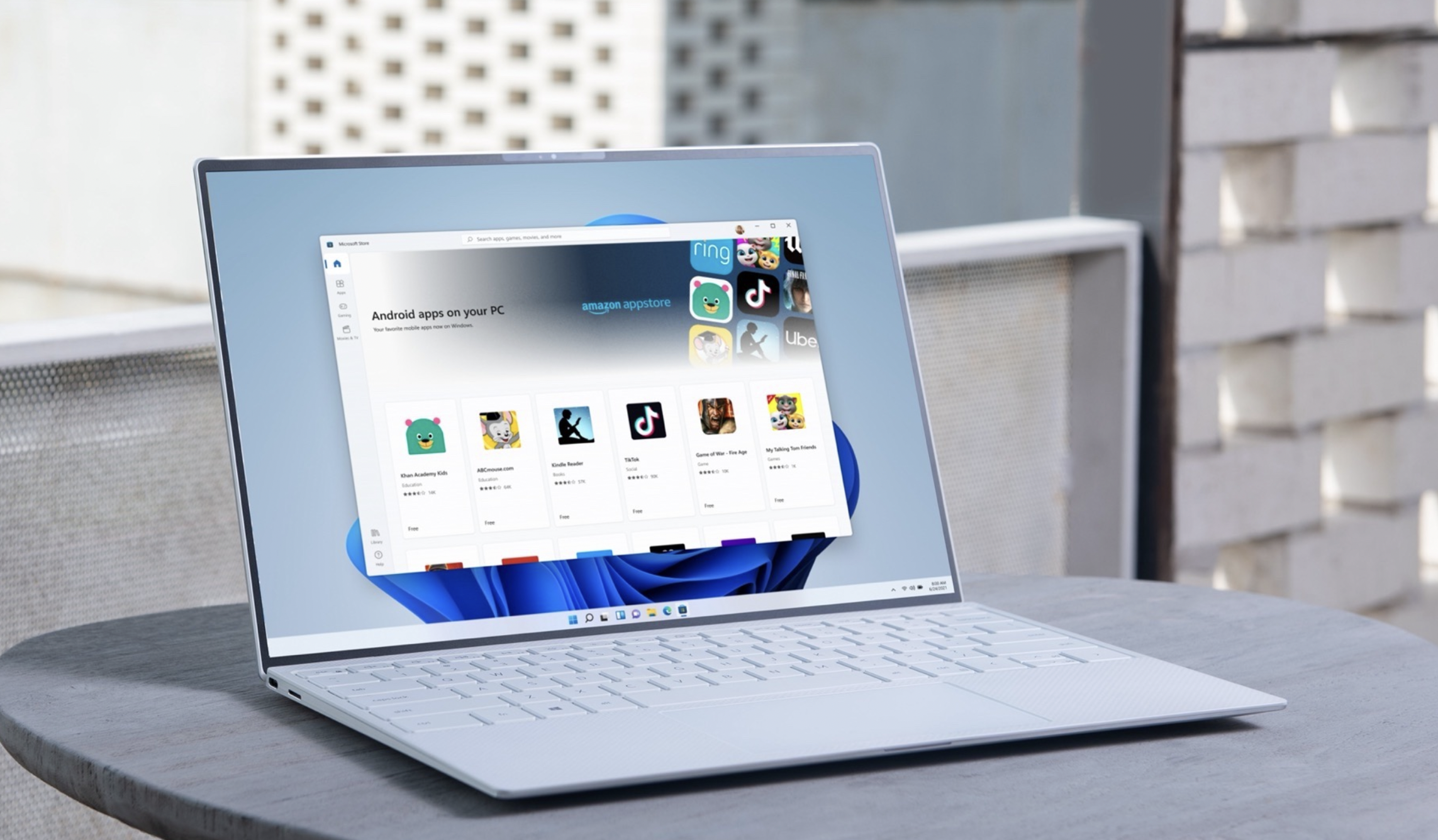 ein Bild von Android-Apps auf einem Windows 11-Laptop