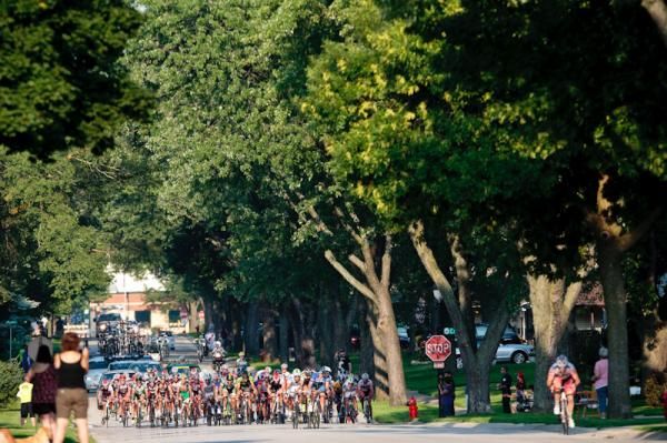 The field sits up as riders get up the road.