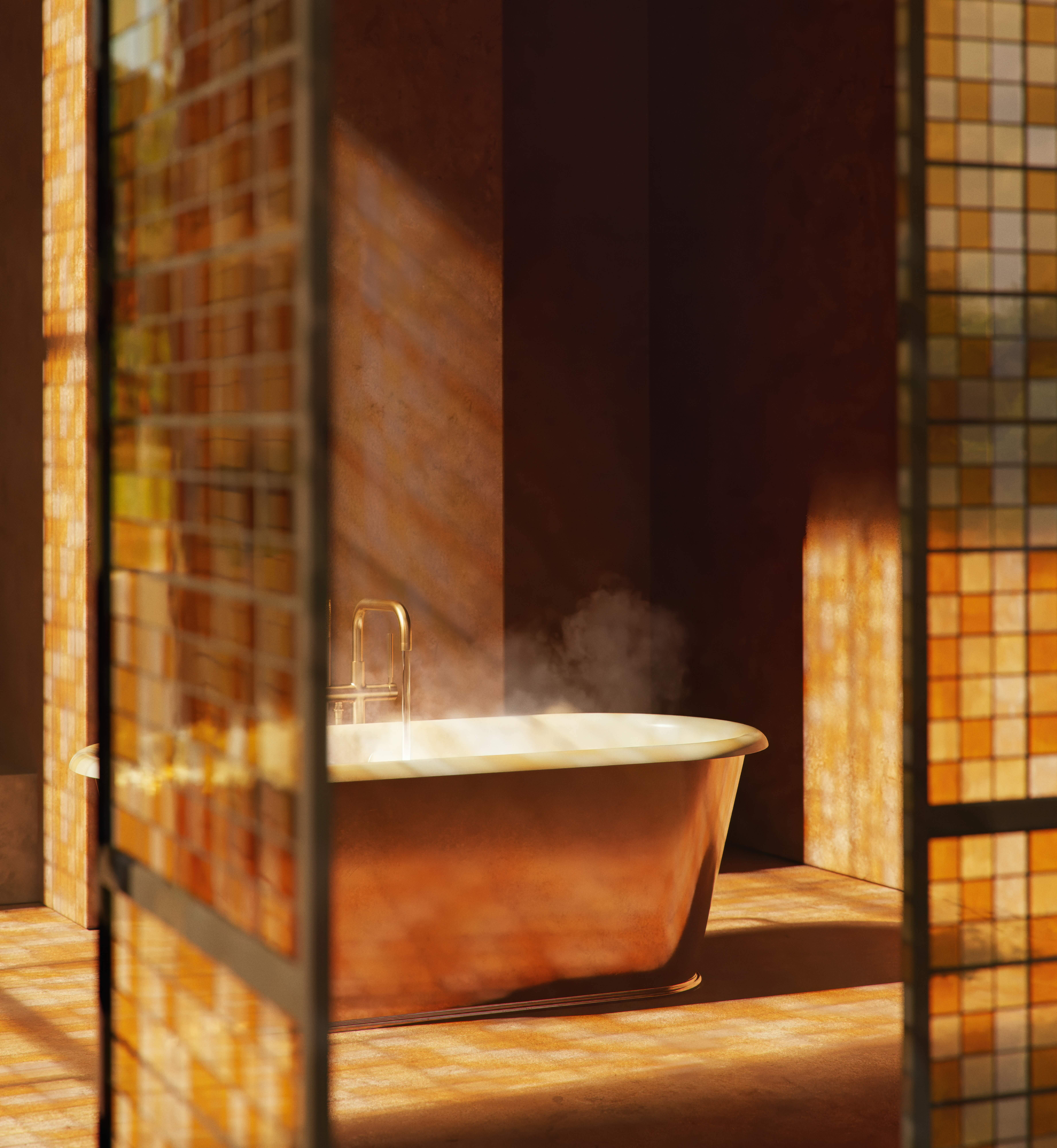 Kohler x Flamingo Estate Bathhouse installation at Milan Design Week 2026