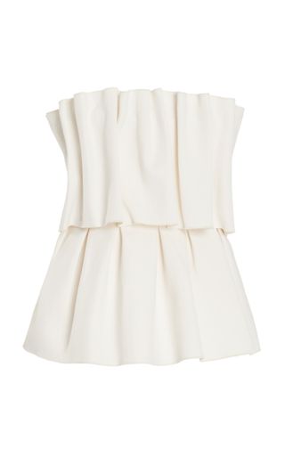 Ruffled Stretch-Crepe Strapless Top