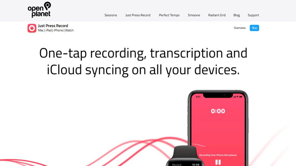 Website screenshot of Just Press Record (November, 2025)