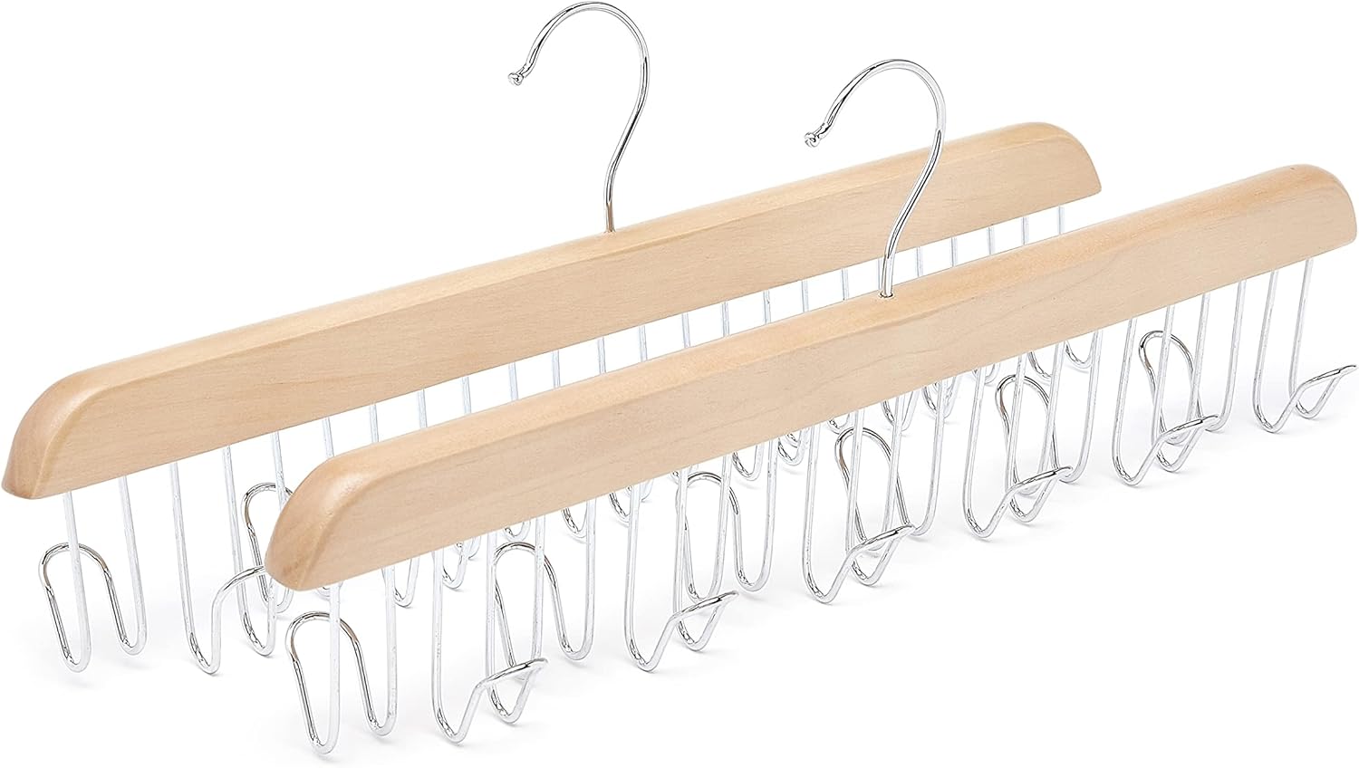 Amazon Basics Wooden Belt Hanger, 2-Pack, 40 Cm, Natural