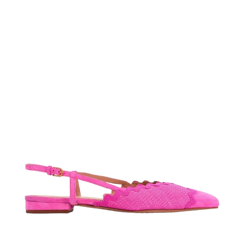 Boden, Ric Rac Detail Pointed Flats-Festival Pink