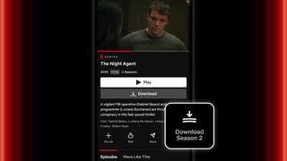 A screenshot of the Netflix interface on a phone, highlighting the "Season Download" button.