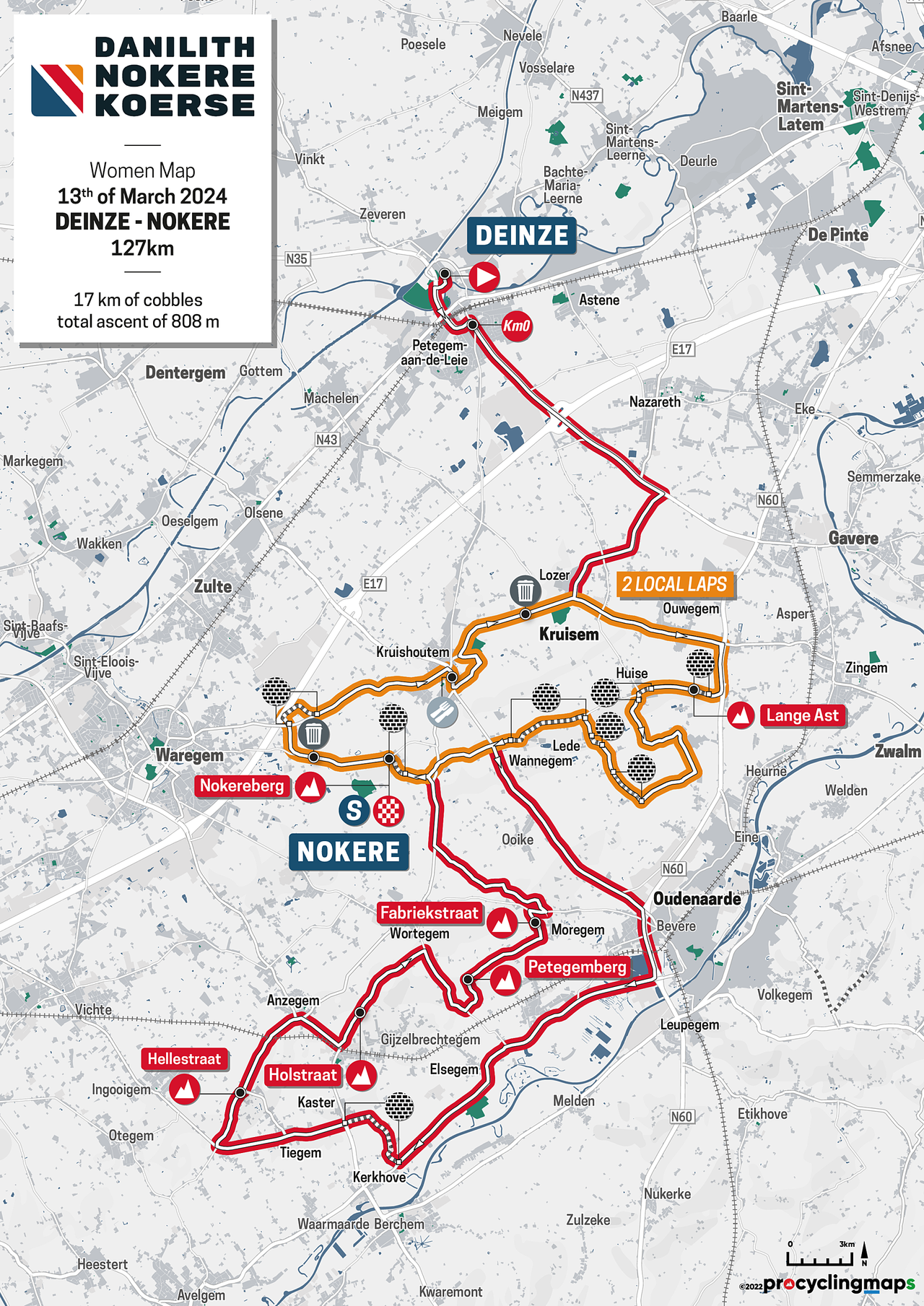Route information for Nokere Koerse Women 2024