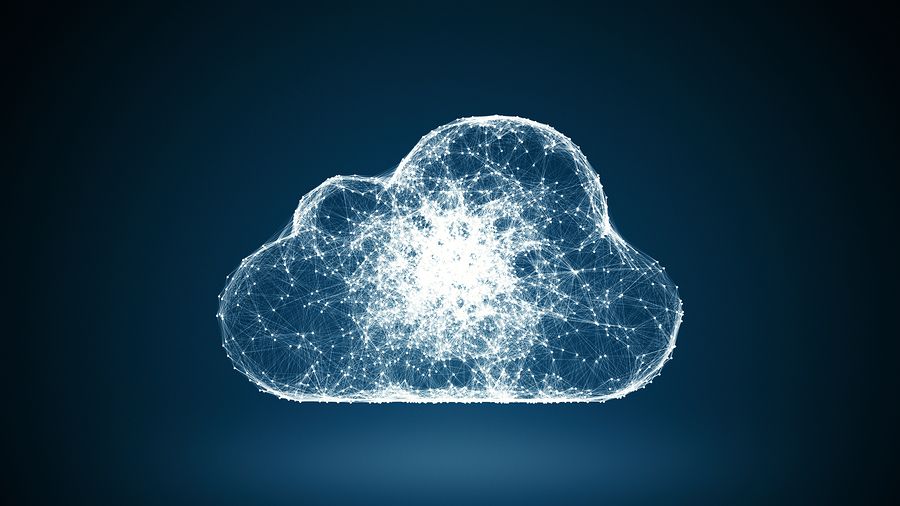 CGI representation of a cloud containing light, signifying data held in the cloud