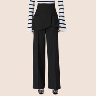 flat lay image of tailored trousers with a skirt 