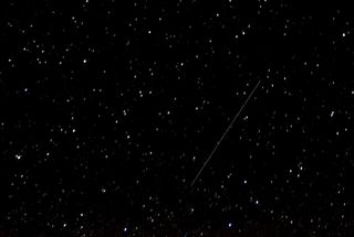 Skywatcher and photographer Marian Murdoch snapped this photo of a Lyrid meteor from Ridgecrest, Calif., during the 2012 Lyrid meteor shower peak on April 22, 2012.