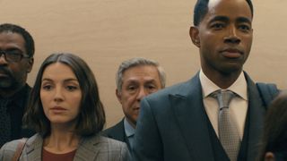 Ella Hunt and Jay Ellis in "Not Suitable For Work"