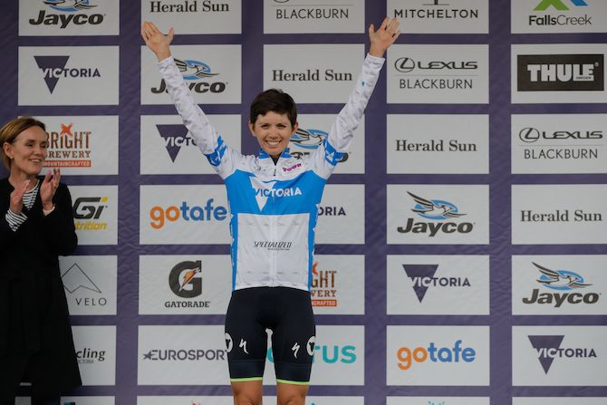 Specialized Women&rsquo;s Racing rider Jaime Gunning won the white jersey as best young rider
