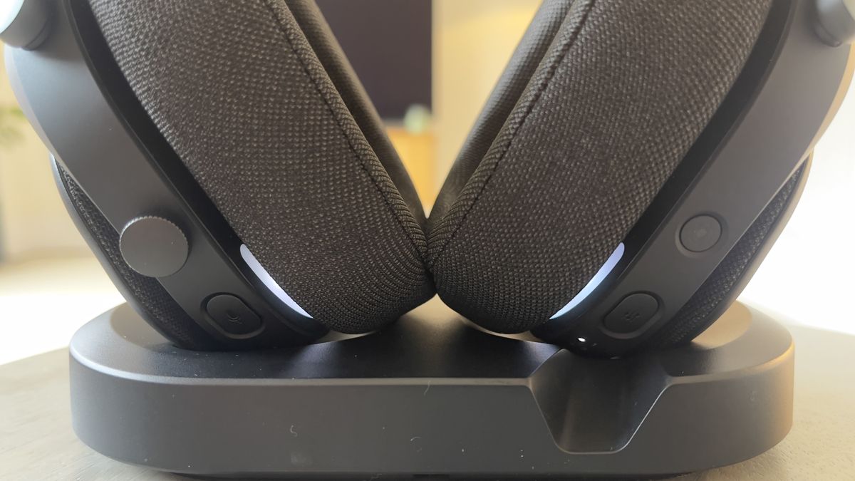 A close-up of the Fractal Scape's plush ear cups