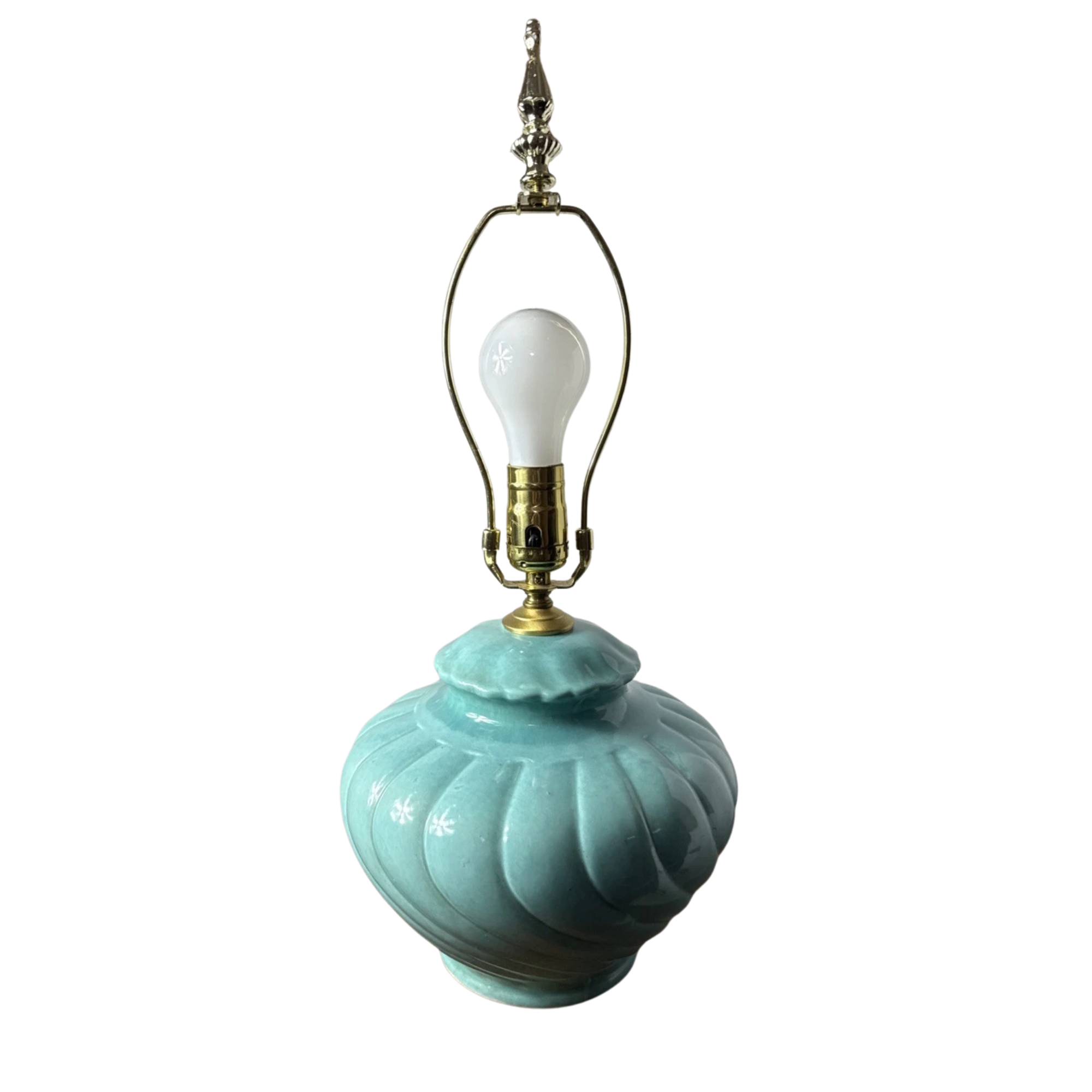 a turquoise vintage lamp