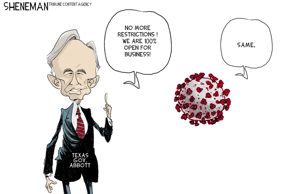 Political Cartoon U.S. abbott texas covid | The Week