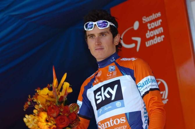 Geraint Thomas (Sky) in the lead at the Tour Down Under.