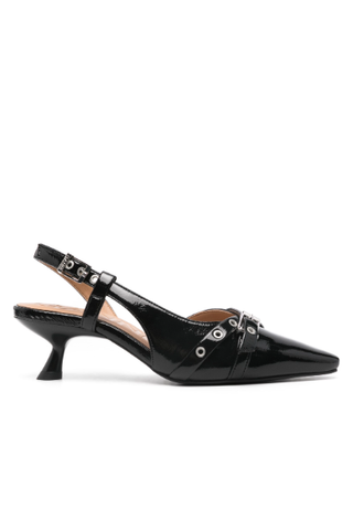 Ganni 55mm Buckle-Detail Glossy Pumps