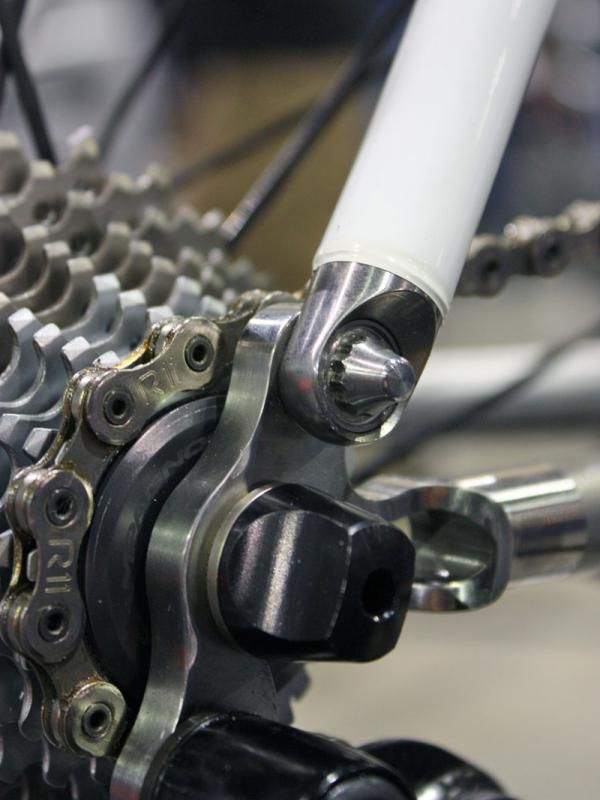 This joint isn't just a way to accommodate various stay angles during the build process but is actually a pivot and supposedly contributes to the unique ride quality.