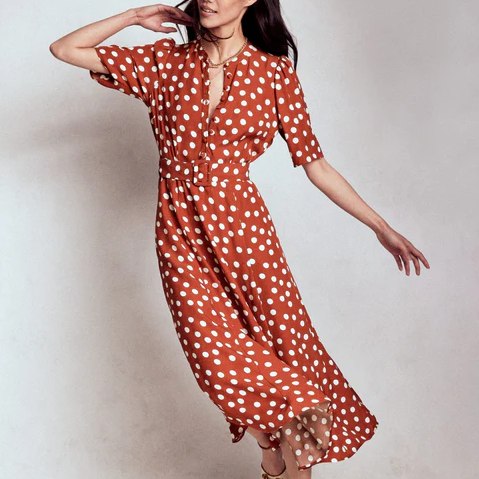Boden Kate Puff Sleeve Midi Dress