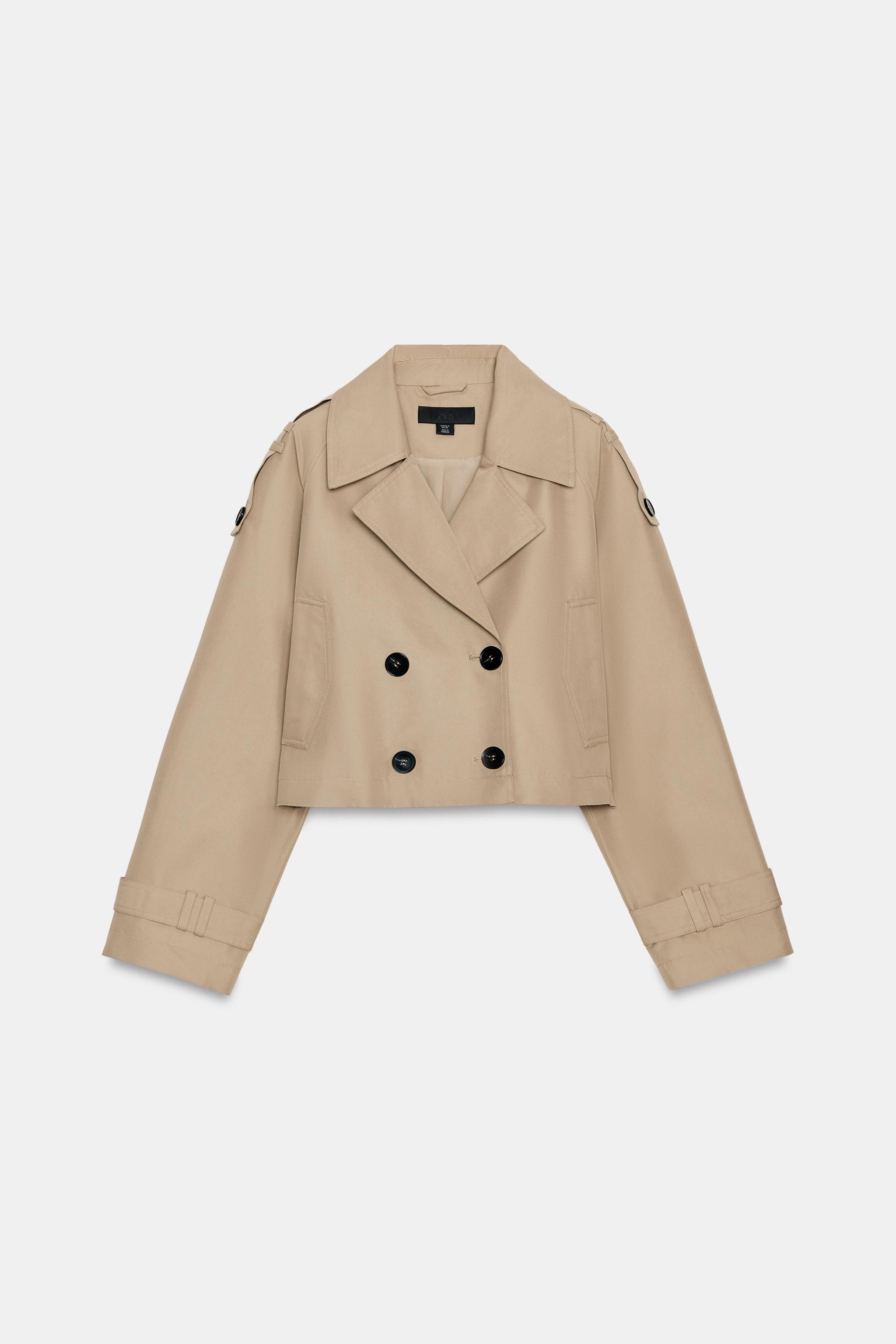 Cropped Crossover Trench Coat