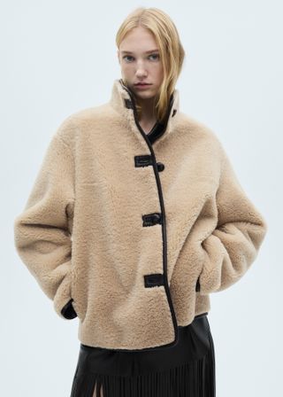 Applique Fur Effect Coat - Women | Mango United Kingdom