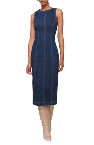 Sleeveless Denim Midi Dress