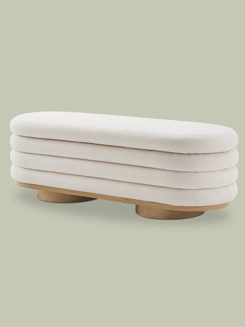 Freida Performance Boucl&eacute; Ottoman Storage Box
