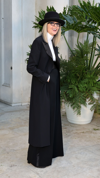 Diane Keaton attends the Ralph Lauren SS23 Runway Show at The Huntington Library, Art Collections, and Botanical Gardens on October 13, 2022 in San Marino, California